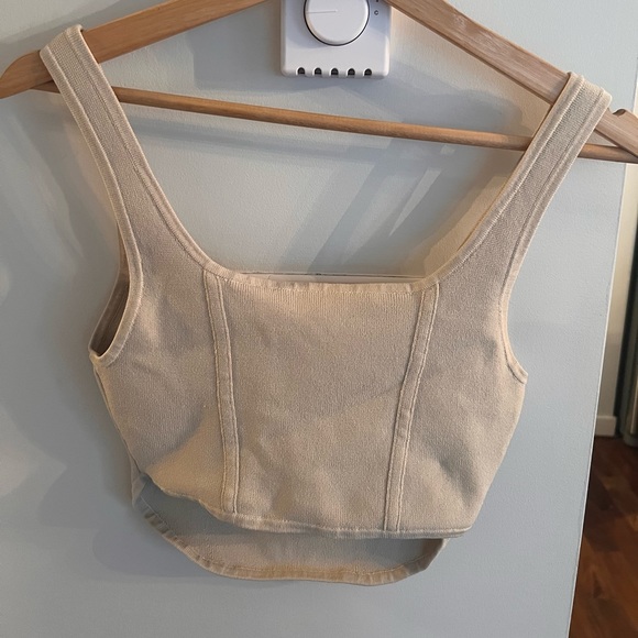 Aritzia Sculpt Knit Bustier Tank in Matte Pearl - Picture 2 of 3